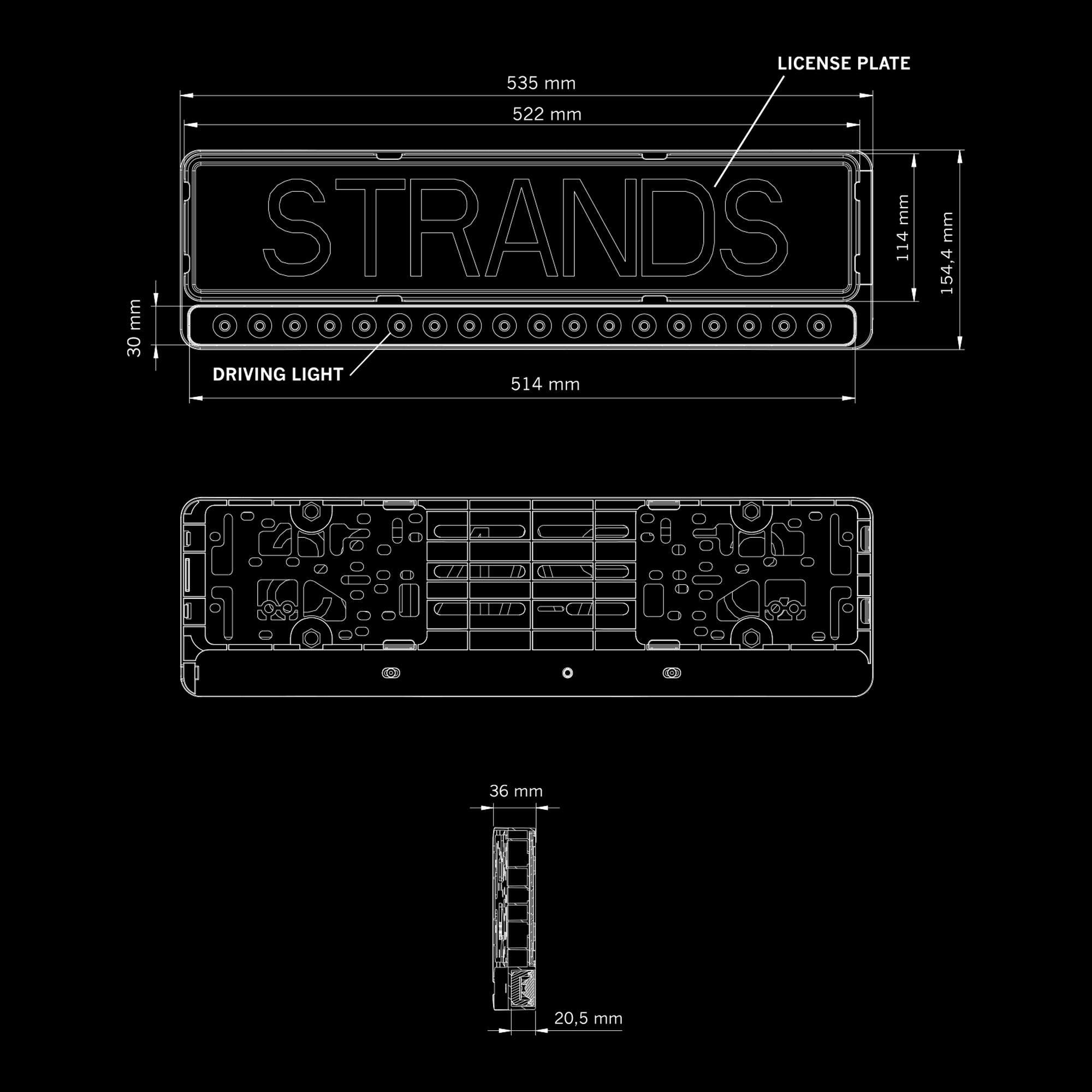 Strands NUUK E-LINE BLACK LED BAR 20″