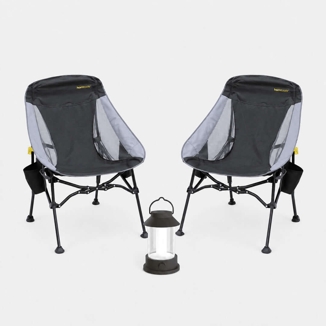 Camping set Relax + campinglamp zwart