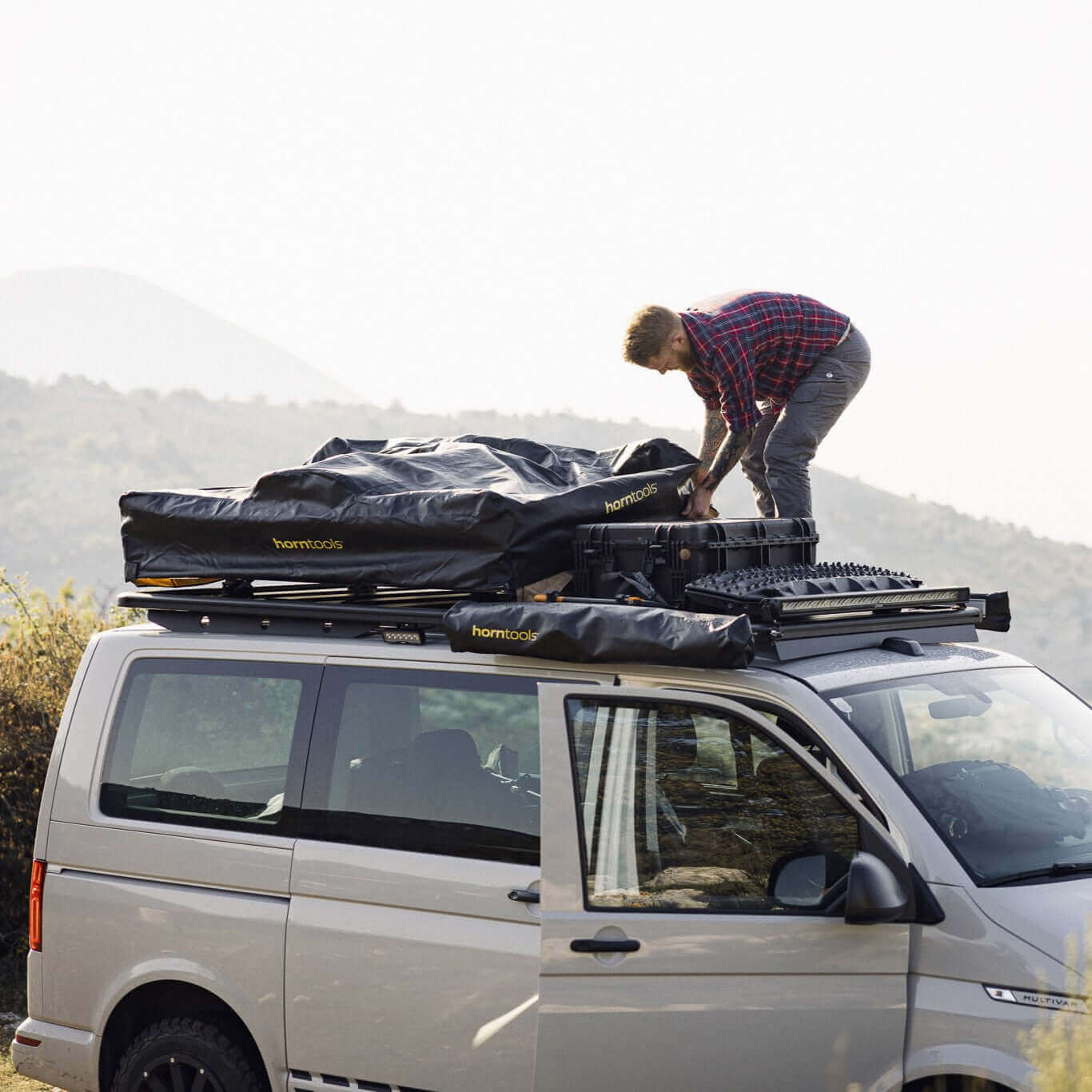 Dachträger ExRoof für VW T5 / T5.1 / T6 / T6.1 – L1 / SWB (Multivan, Transporter, Caravelle, Kombi)